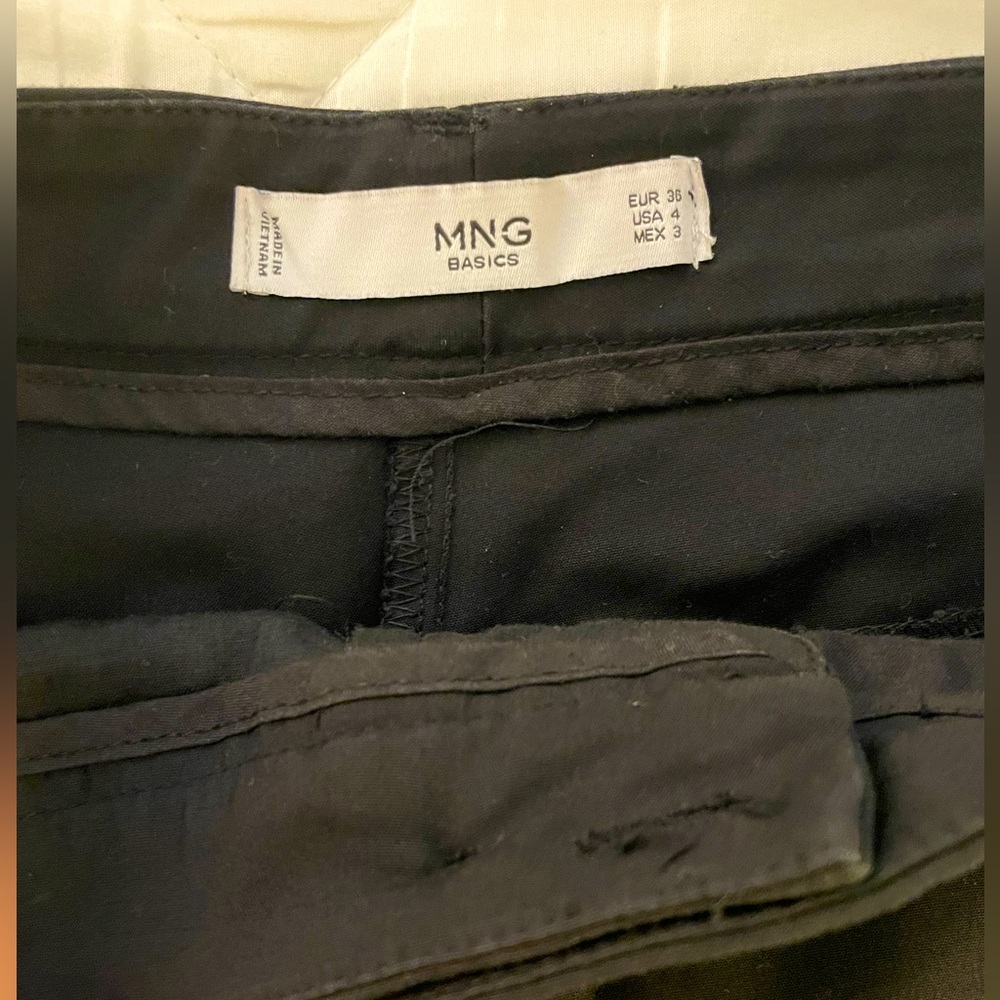 Mango Basic Shorts With Side Buttons - Black - Si… - image 3